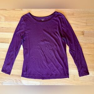 LOFT Ann Taylor Loft long sleeve cotton tshirt burgundy L